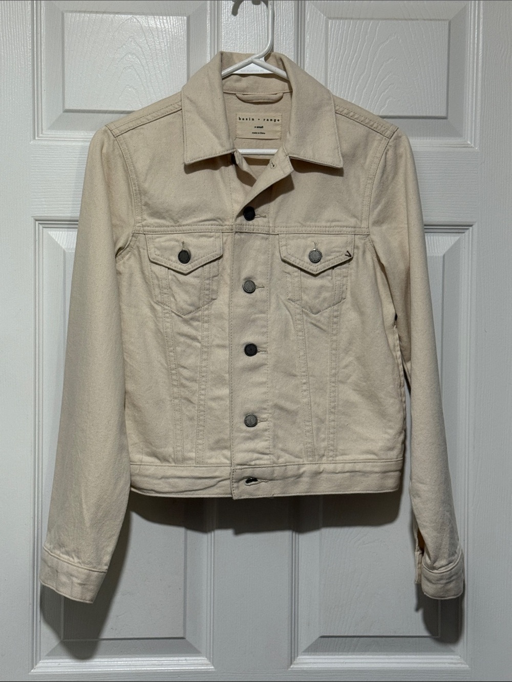 basin + range Cream Denim  Jacket size XS
